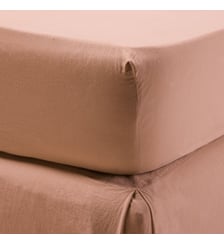 Drap Housse  Satin de coton lavé uni à nouettes Madura