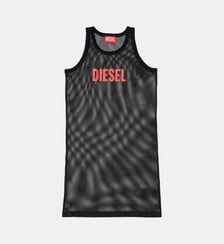 Robe en résille avec logo imprimé Diesel Kids