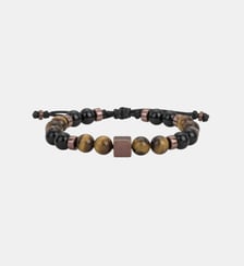 Bracelet souple Milan en Acier 316L avec oeil de tigre marron Phebus