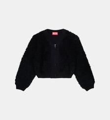 Cardigan zippé en maille avec logo Diesel Kids
