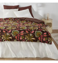 Édredon matelassé brodé, panne de velours La Redoute Interieurs