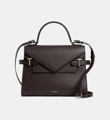 Sac à main double rabat moyen modèle Emilie en cuir grainé Le Tanneur