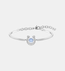Bracelet-jonc Symbolica, Pavé, Fer à cheval, Métal rhodié Swarovski