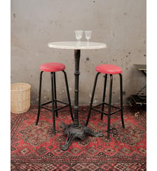 Table à manger style bistro au pied de fer Denise N°1184- Produit chiné Debongout