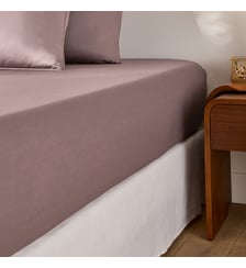 Drap-housse en satin de coton, 153 fils, bonnet 30 cm La Redoute Interieurs