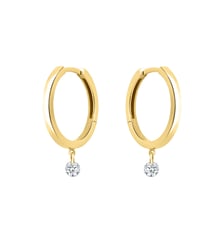 Créoles 360° - 2 diamants, poids total 0,20ct approx. - Or jaune 750‰ La Brune & La Blonde