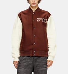 Bomber rembourré en laine et cuir Diesel