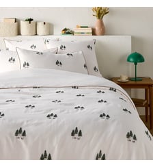 Housse de couette coton/lin lavé brodé La Redoute Interieurs