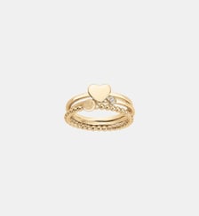 Bague perlée États d'Âme | Amour en Plaqué Or avec diamant blanc La Garçonne Diamant