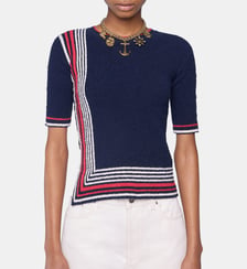 Pull ajusté col rond Rabanne
