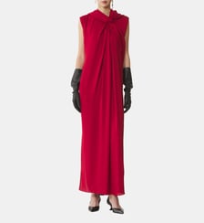 Robe Longue Nouée En Satin Lanvin