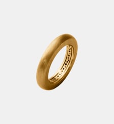 Bague large en argent 925 plaqué or jaune 18K avec finition brossée Aristocrazy