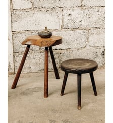 Tabouret tripode en bois Regis N°409- Produit chiné Debongout