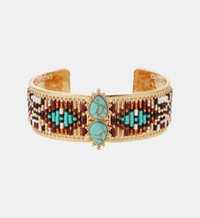 Boucles d'oreilles créoles avec pendentif scarabé et perles VALDO Hipanema