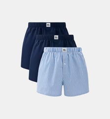 Lot de 3 caleçons popeline de coton rayé Lacoste