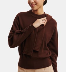 Pull col rond à boutons Bompard