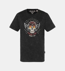T-shirt biker, effet flammé Schott