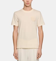 T-shirt en coton à fleur crochet Sandro