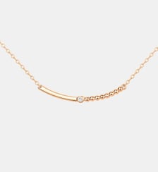 Collier chaîne Indécise en Plaqué Or avec diamant blanc La Garçonne Diamant