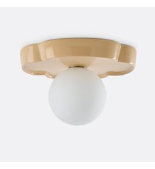 Plafonnier ou applique fleur, céramique et verre opaline, diamètre 30,3 cm La Redoute Interieurs