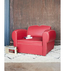 Maxi fauteuil vintage rouge et crème Jakob N°1434 - Produit chiné Debongout