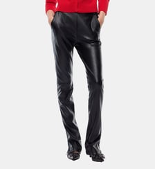Pantalon slim évasé façon cuir nappa Pinko