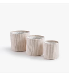 Lot de 3 paniers ronds en velours côtelé La Redoute Interieurs