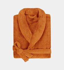 Peignoir col châle 100% Coton BIO, DOUCEUR NATURE Blanc Cerise
