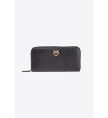 Portefeuille à contour zippé en cuir Pinko