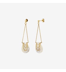 Boucles d'oreilles dorées améthyste - solange Caroline Najman