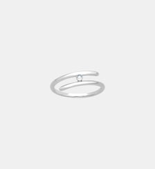 Bague croisée Harmonie | Spirale en Argent avec diamant blanc La Garçonne Diamant
