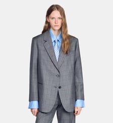 Veste à carreaux en laine Sandro