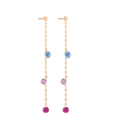 Pendants d'oreilles CONFETTI VENISE - Saphirs roses, bleus et rubis - Or rose 750‰ La Brune & La Blonde