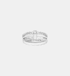 Bague 3 anneaux Mini Addict en Argent avec diamant blanc La Garçonne Diamant