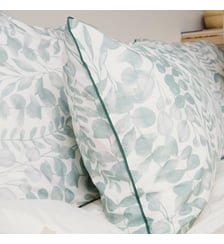 Taie d'oreiller en percale de coton lavé, HERBIER Blanc Cerise