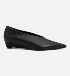 Escarpins Compensés à Bout Pointus en Cuir D'Agneau AMI Paris