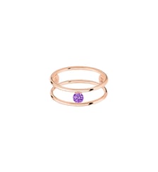 Bague HULA HOOP Solitaire - Améthyste 0,20ct - Or rose 750‰ La Brune & La Blonde