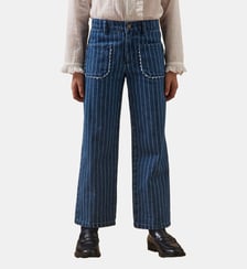 Pantalon droit rayé festonné Cyrillus