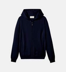 Sweat droit zippé à capuche en cachemire  Bompard