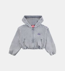 Sweat à fermeture éclair intégrale avec logo Diesel Kids