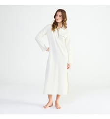 Chemise de nuit longue col polo en coton Laurence Tavernier