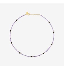 Collier indie amante amethyste/onyx Caroline Najman