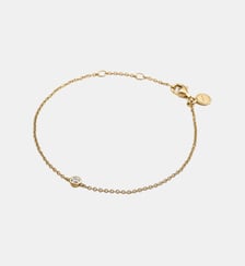 Bracelet solitaire en 925 argenté doré 18K avec topaze blanche Aristocrazy