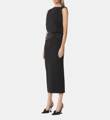 Robe Midi En Jersey Et Satin Lanvin