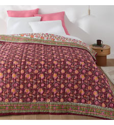 Couvre lit matelassé coton block print La Redoute Interieurs