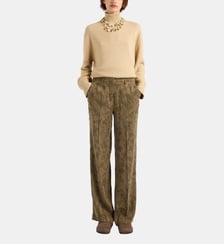 Pantalon milton en cupro jacquard Momonì