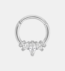 Piercing titane daith Panthère blanche or Nebuleuse Bijoux