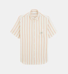 Chemise manches courtes rayée en coton Serge Blanco