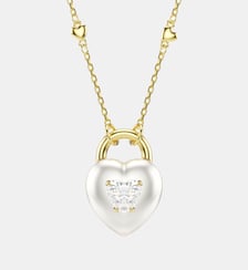 Pendentif Idyllia, Cœur, Doré à l’or 18 carats (750/1000) Swarovski