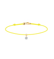 Bracelet Cordon BB - Diamant solitaire 0,15ct - Or jaune 750‰ La Brune & La Blonde